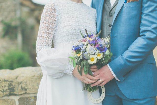 A 1960s vintage wedding dress