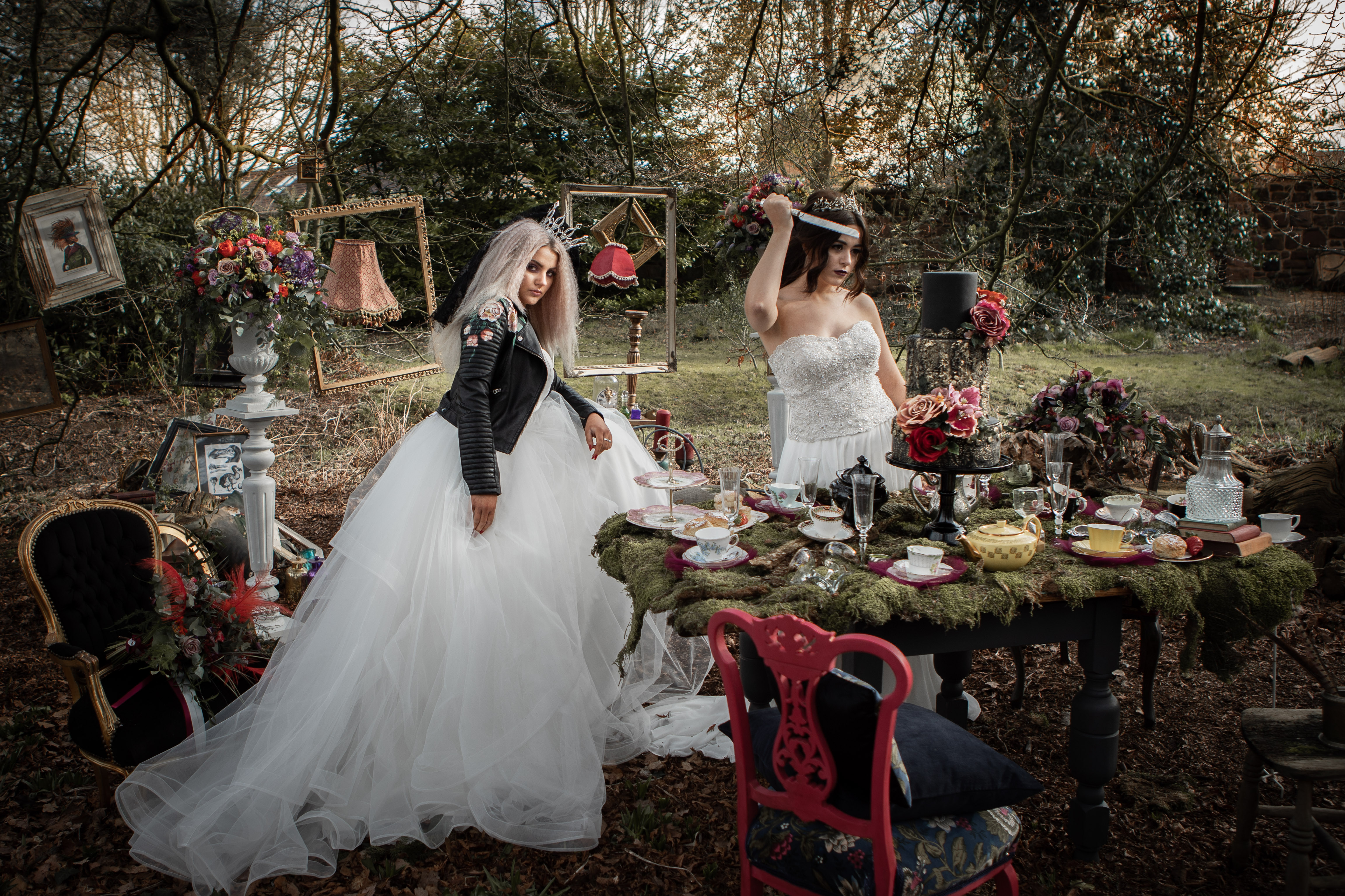 Wonderland Wedding Inspiration with Leather Jackets and Regal Crowns