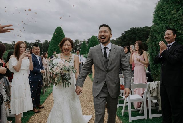 Australian Outdoor Wedding with Bespoke Dress and Rustic Luxe Styling
