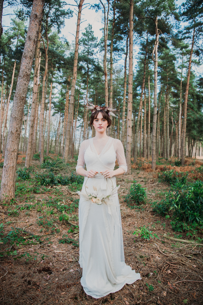 Boho Woodland Wedding with Black Wedding Cake and Autumnal Flowers