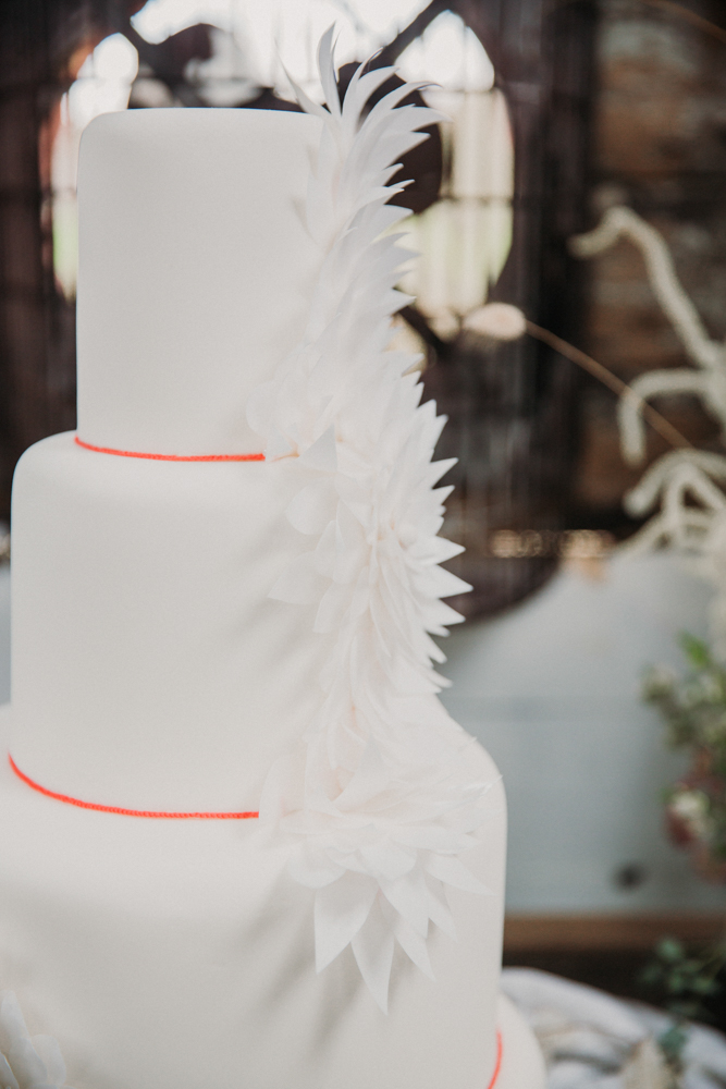 Boho Woodland Wedding with Black Wedding Cake and Autumnal Flowers