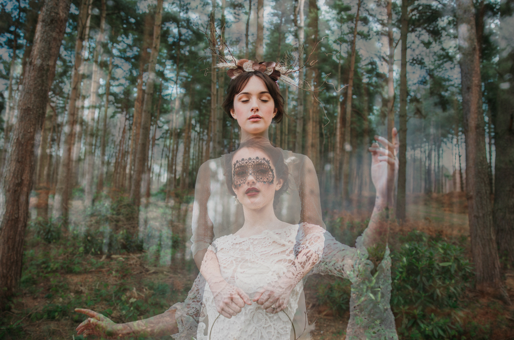 Boho Woodland Wedding with Black Wedding Cake and Autumnal Flowers