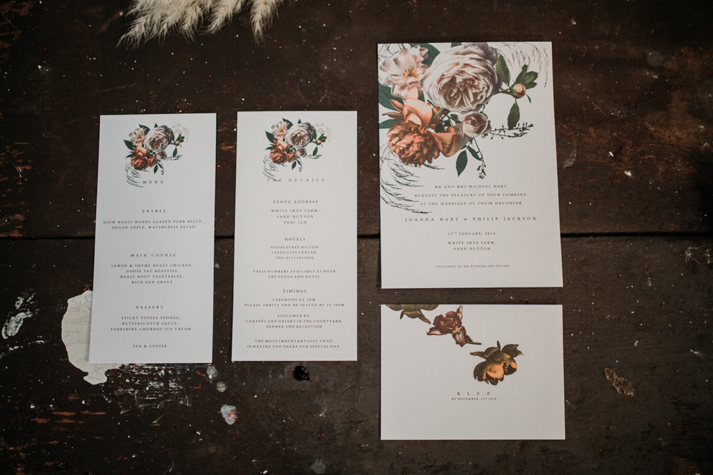 Boho Woodland Wedding with Black Wedding Cake and Autumnal Flowers