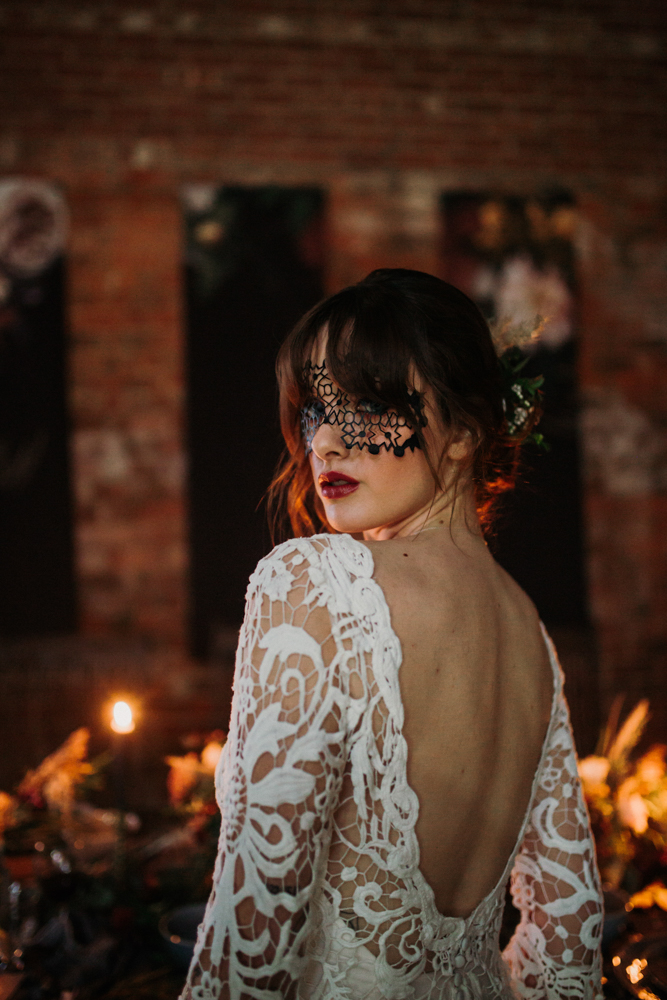 Boho Woodland Wedding with Black Wedding Cake and Autumnal Flowers