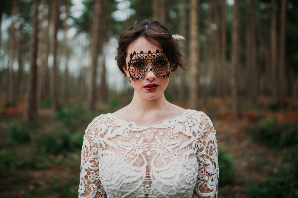 Boho Woodland Wedding with Black Wedding Cake and Autumnal Flowers