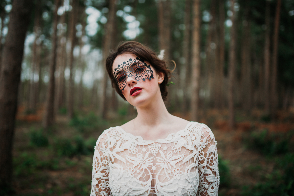 Boho Woodland Wedding with Black Wedding Cake and Autumnal Flowers