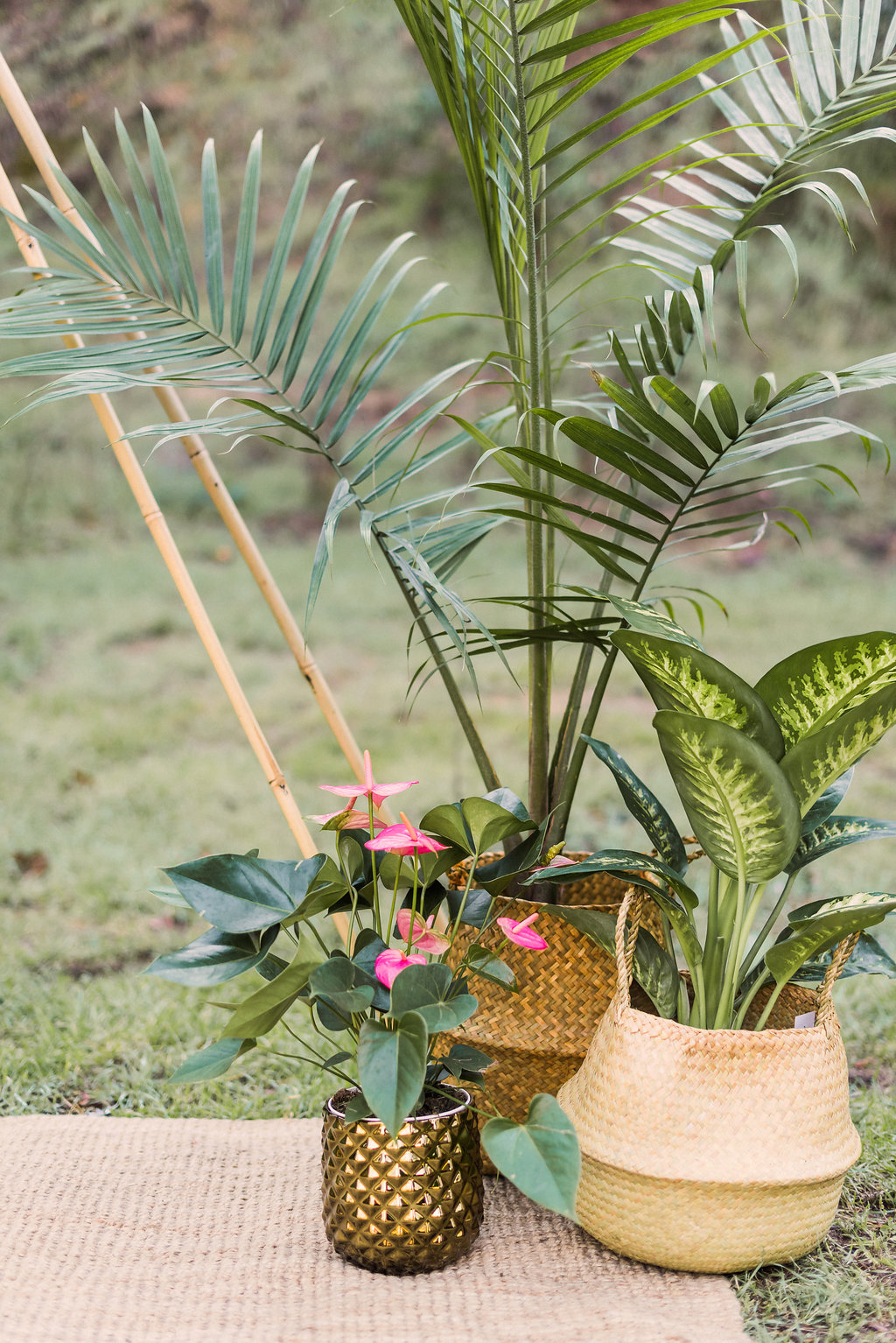 1940's Tropical Wedding with Bright, Bold Styling and Vintage Dresses