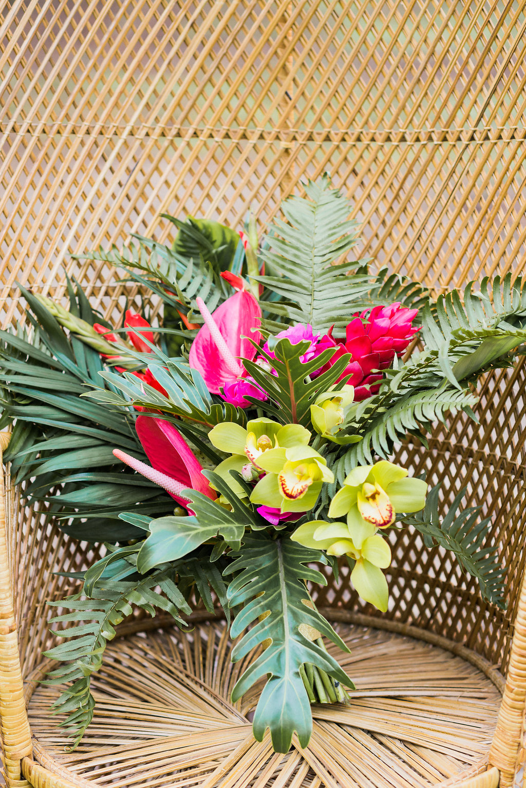 1940's Tropical Wedding with Bright, Bold Styling and Vintage Dresses