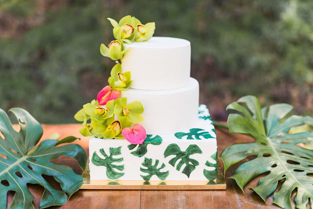 1940's Tropical Wedding with Bright, Bold Styling and Vintage Dresses