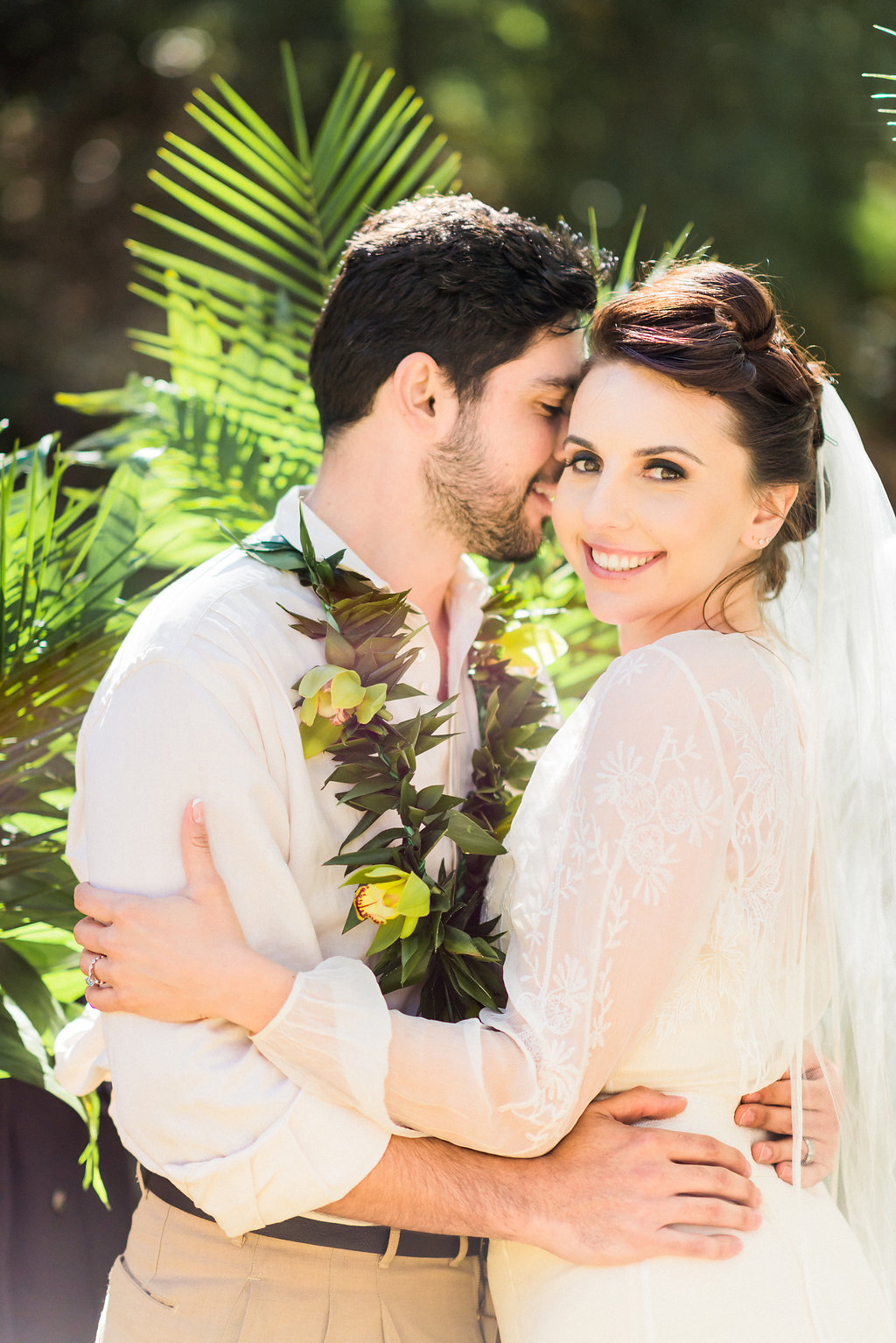 1940's Tropical Wedding with Bright, Bold Styling and Vintage Dresses