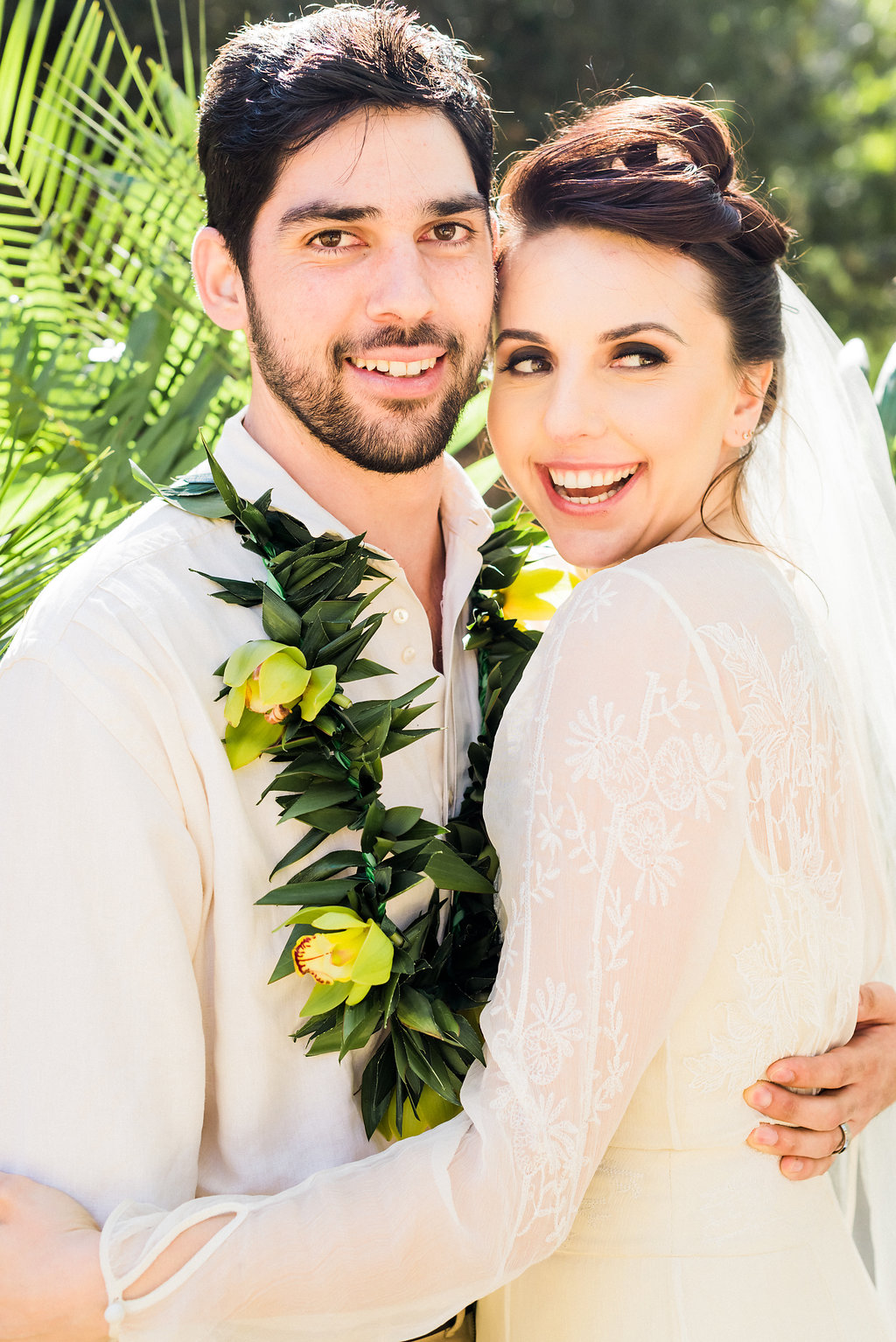 1940's Tropical Wedding with Bright, Bold Styling and Vintage Dresses