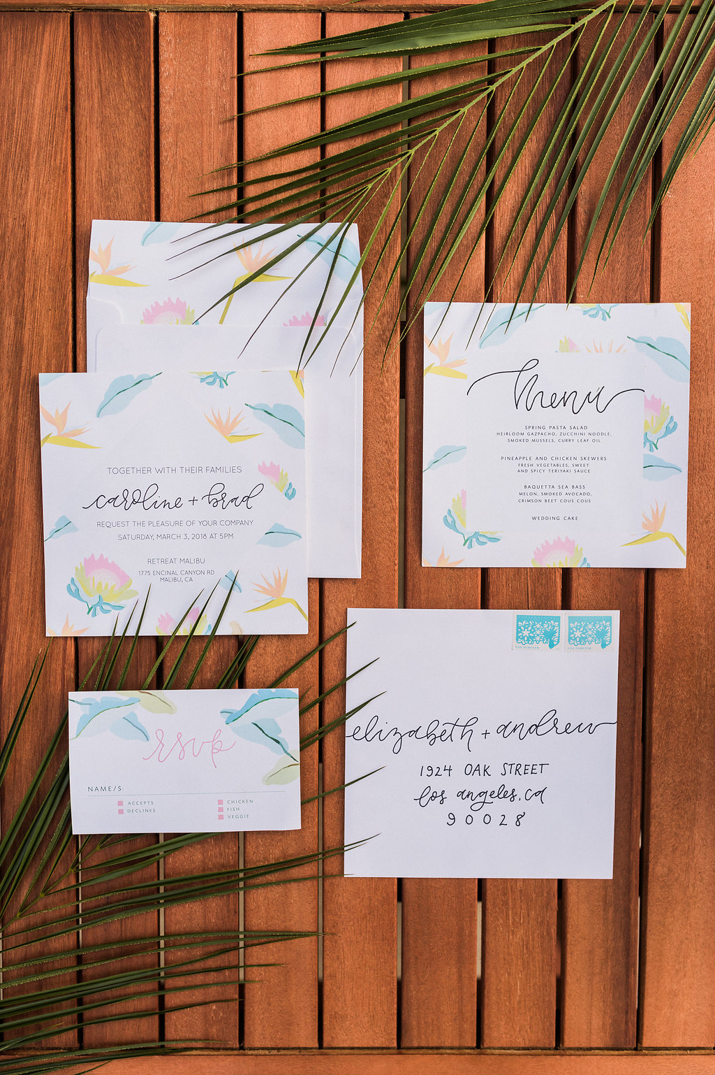 1940's Tropical Wedding with Bright, Bold Styling and Vintage Dresses