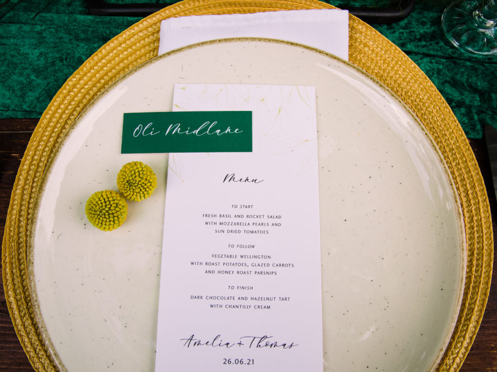 Modern Outdoor Wedding With Bold and Elegant Green and Yellow Styling