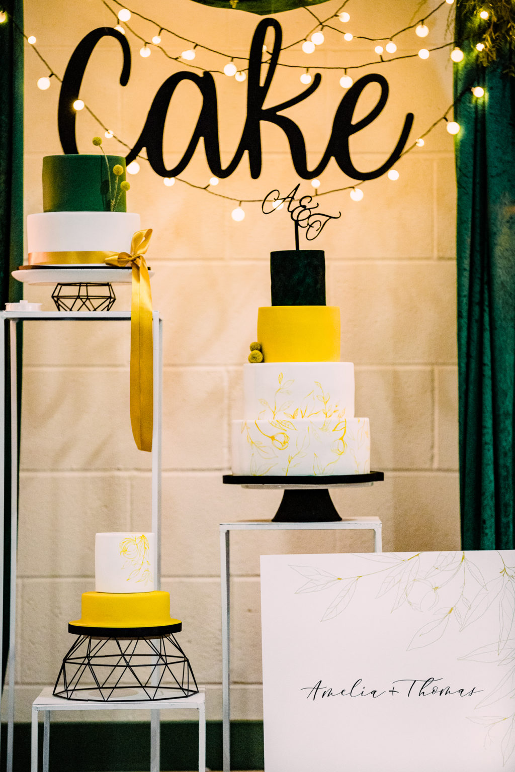 Modern Outdoor Wedding With Bold and Elegant Green and Yellow Styling