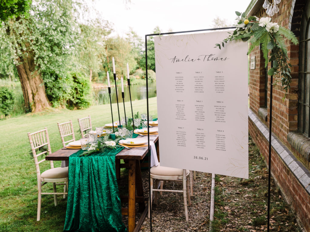 Modern Outdoor Wedding With Bold and Elegant Green and Yellow Styling