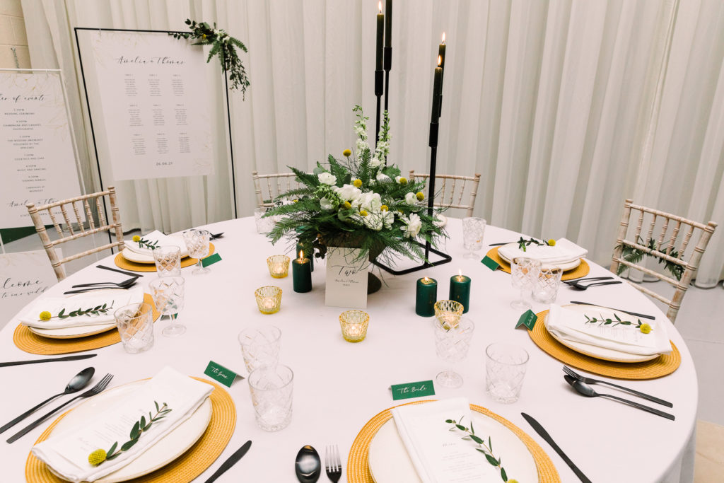 Modern Outdoor Wedding With Bold and Elegant Green and Yellow Styling