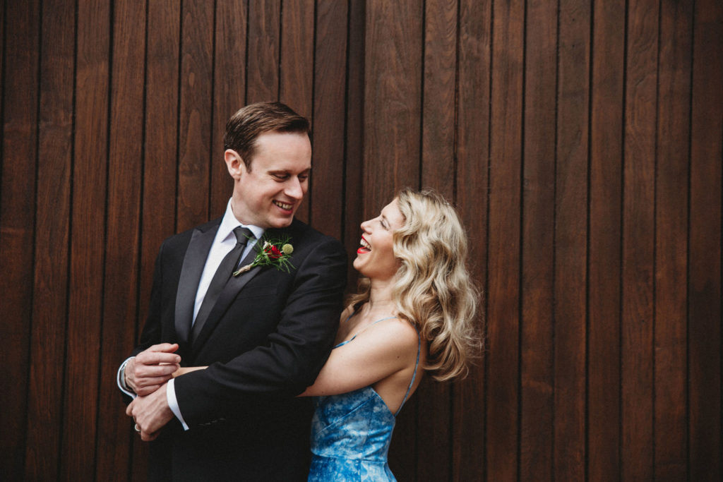 Classic Moviestar Eco-Friendly Wedding With A Blue Wedding Dress