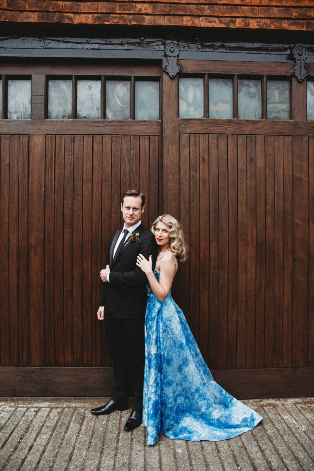 Classic Moviestar Eco-Friendly Wedding With A Blue Wedding Dress