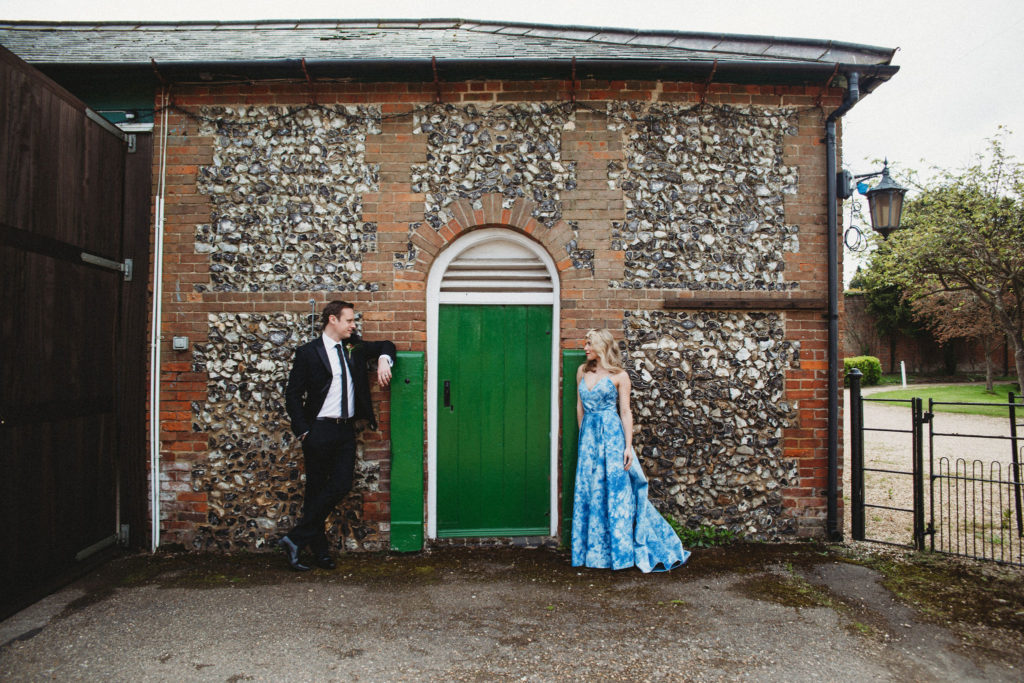 Classic Moviestar Eco-Friendly Wedding With A Blue Wedding Dress