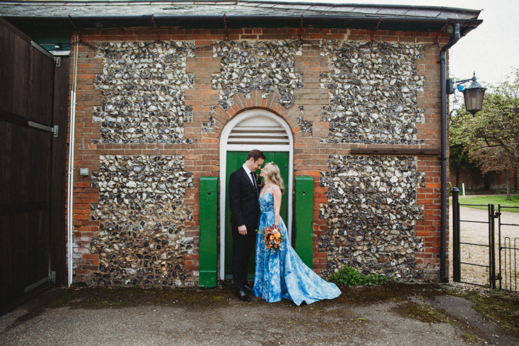 Classic Moviestar Eco-Friendly Wedding With A Blue Wedding Dress