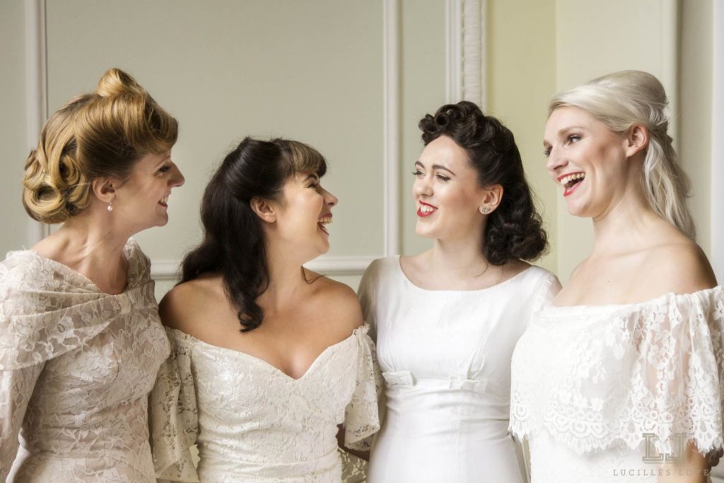 Vintage wedding dresses at Harrogate taken by Lucille Loves at The National Vintage Wedding Fair