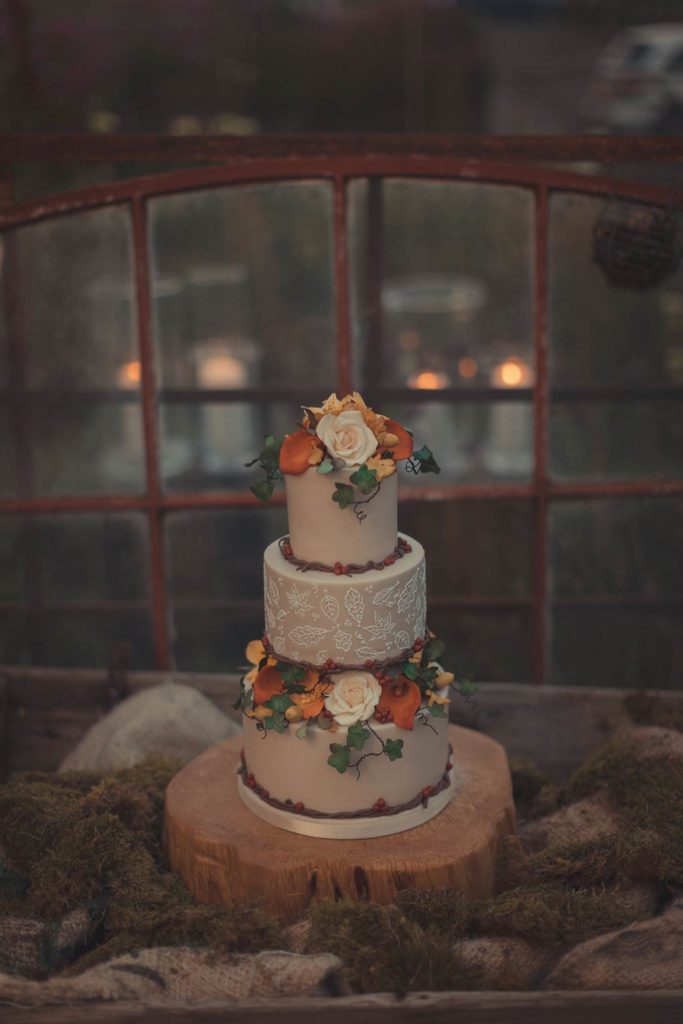 An autumnal Secret Garden Wedding Styled Shoot in an upcycled green house