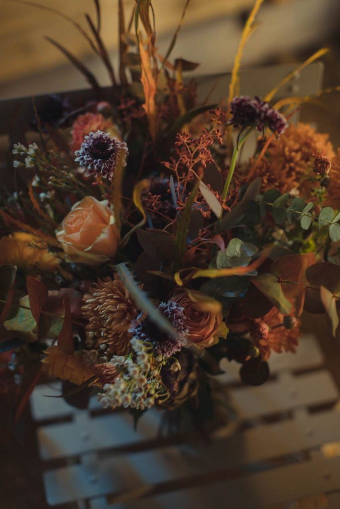 An autumnal Secret Garden Wedding Styled Shoot in an upcycled green house
