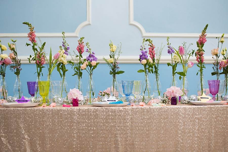 A pastelled coloured vintage prom wedding shoot