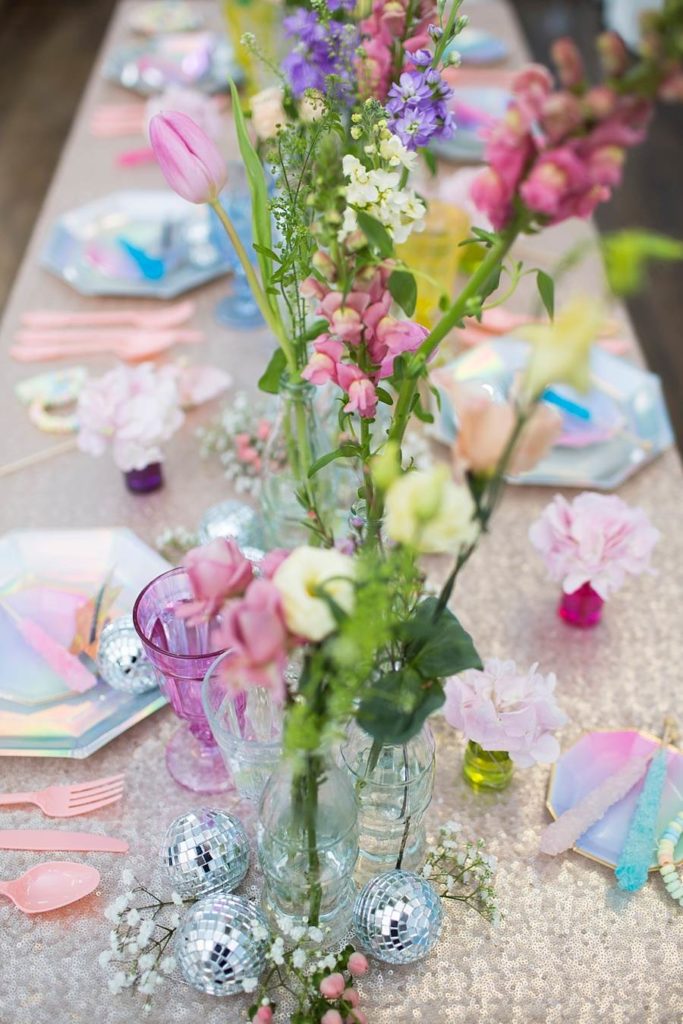 A pastelled coloured vintage prom wedding shoot