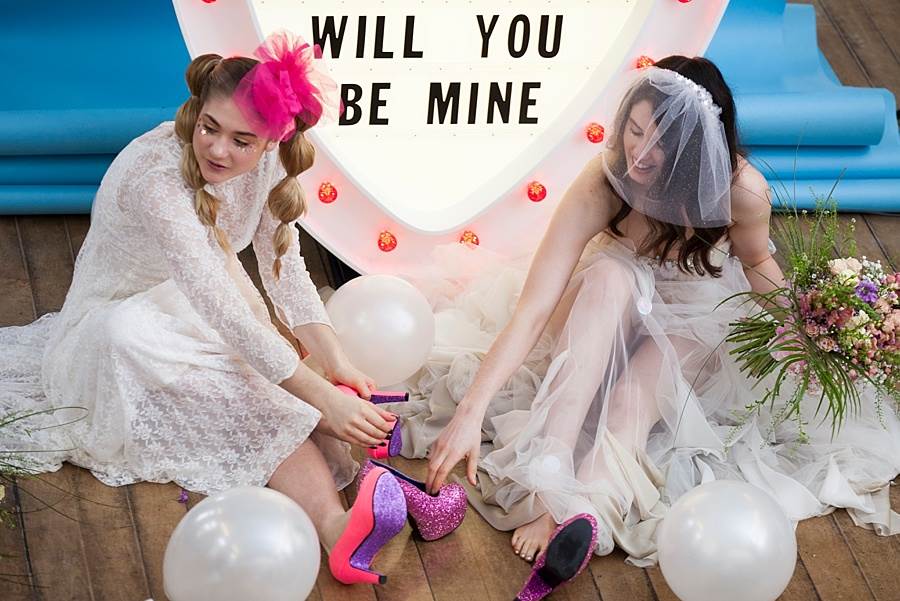 A pastelled coloured vintage prom wedding shoot