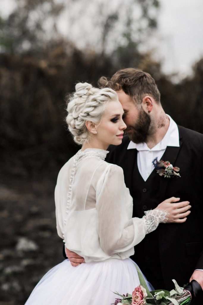 Wearing a painted leather jacket with your wedding dress
