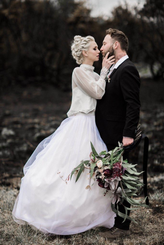 Wearing a painted leather jacket with your wedding dress