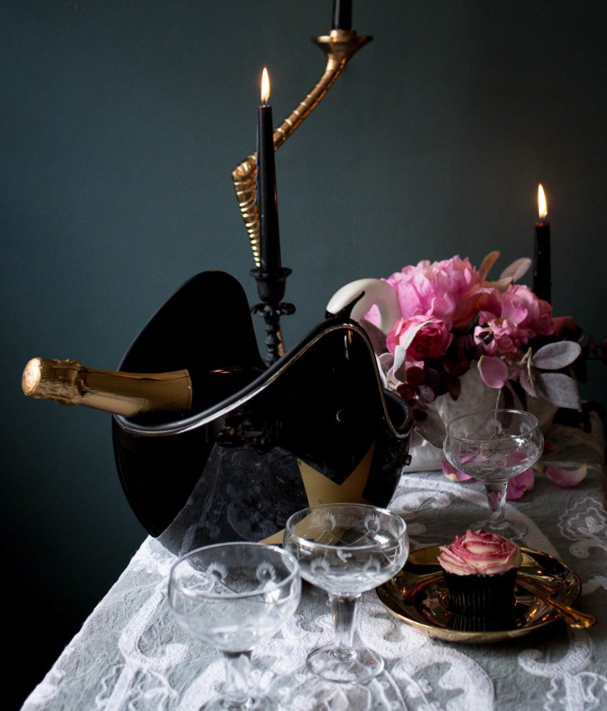 A dark, moody wedding shoot with a painted leather jacket