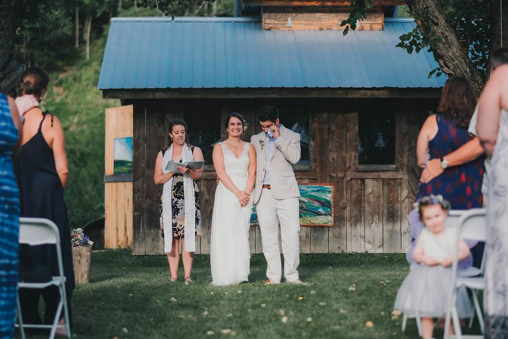 A rustic, home grown, garden party, back yard wedding