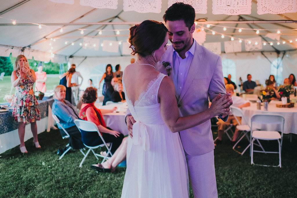 A rustic, home grown, garden party, back yard wedding