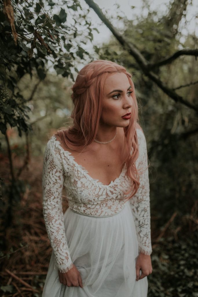 Bridal Inspiration with Lucy Can't Dance in a forest bath tub
