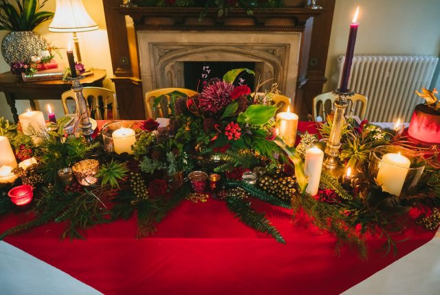 Opulent Red and Gold Vintage Christmas Wedding