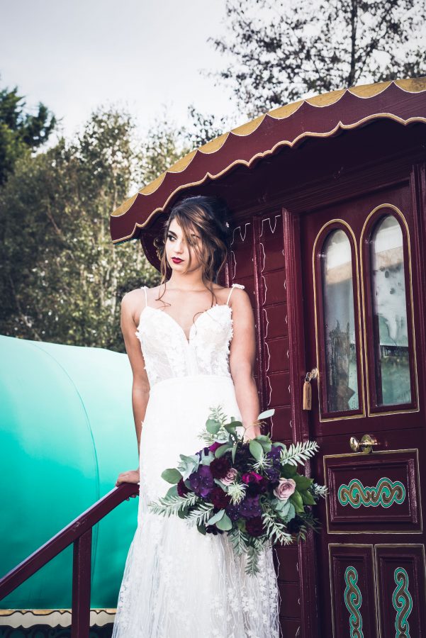 Country Wedding Inspiration with Rustic Florals and a Ruffle Tiered Dress