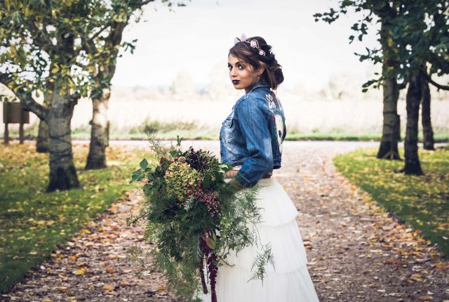 Country Wedding Inspiration with Rustic Florals and a Ruffle Tiered Dress
