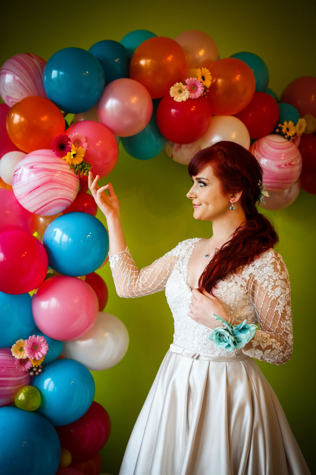 Rainbow Wedding Inspiration with Epic Balloon Trees and Hot Air Balloon