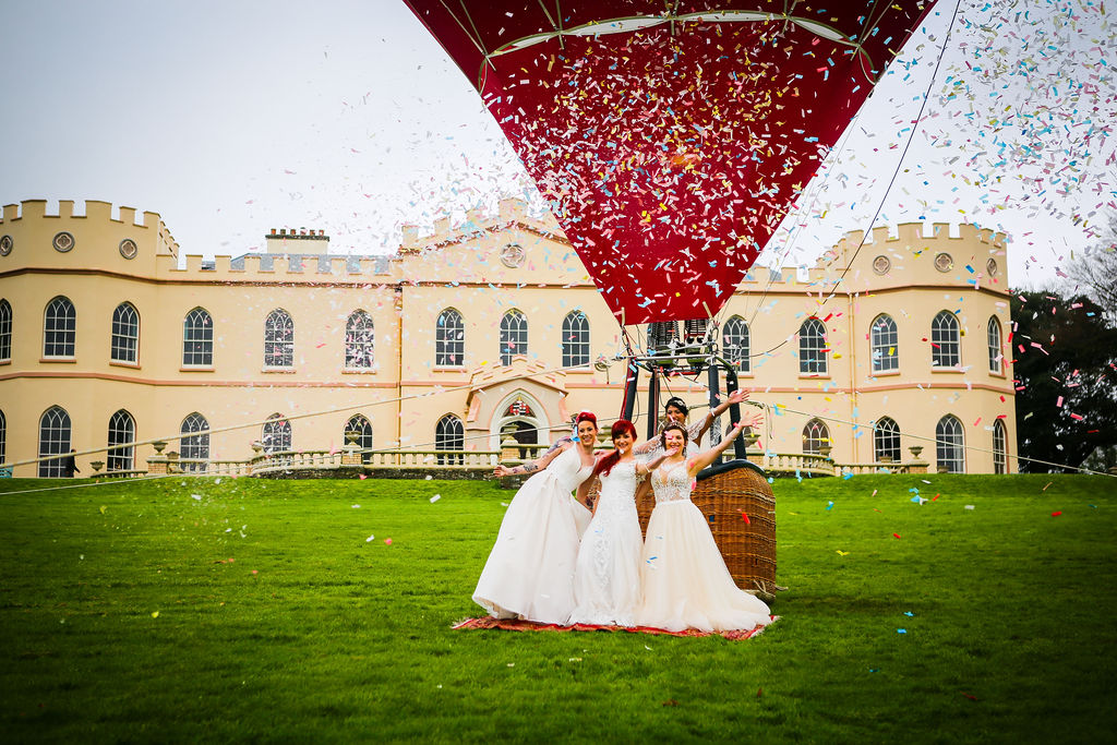 Rainbow Wedding Inspiration with Epic Balloon Trees and Hot Air Balloon