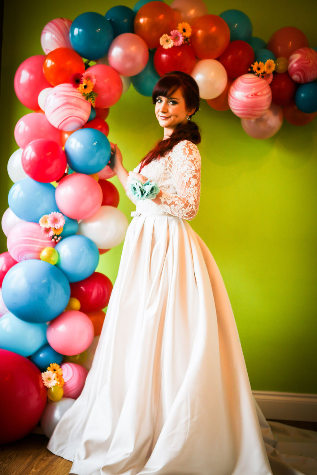 Rainbow Wedding Inspiration with Epic Balloon Trees and Hot Air Balloon