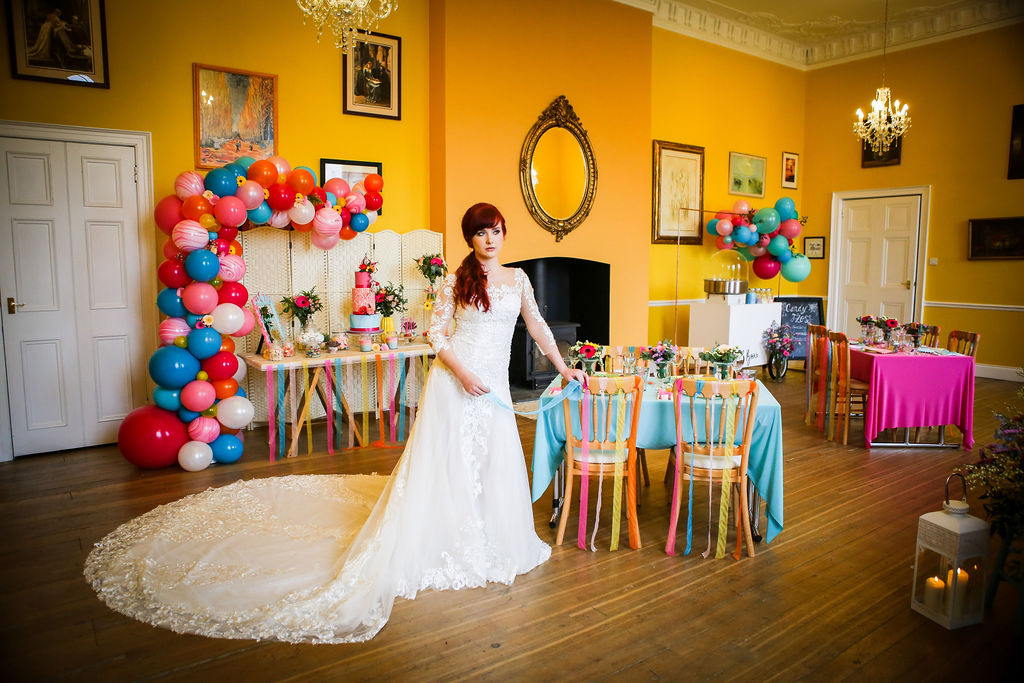 Rainbow Wedding Inspiration with Epic Balloon Trees and Hot Air Balloon