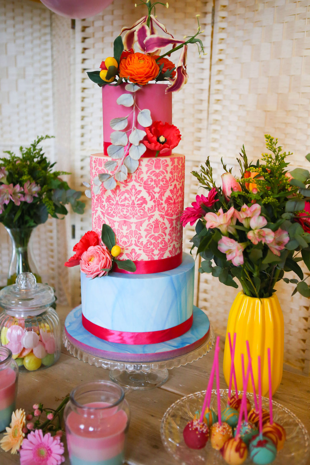 Rainbow Wedding Inspiration with Epic Balloon Trees and Hot Air Balloon