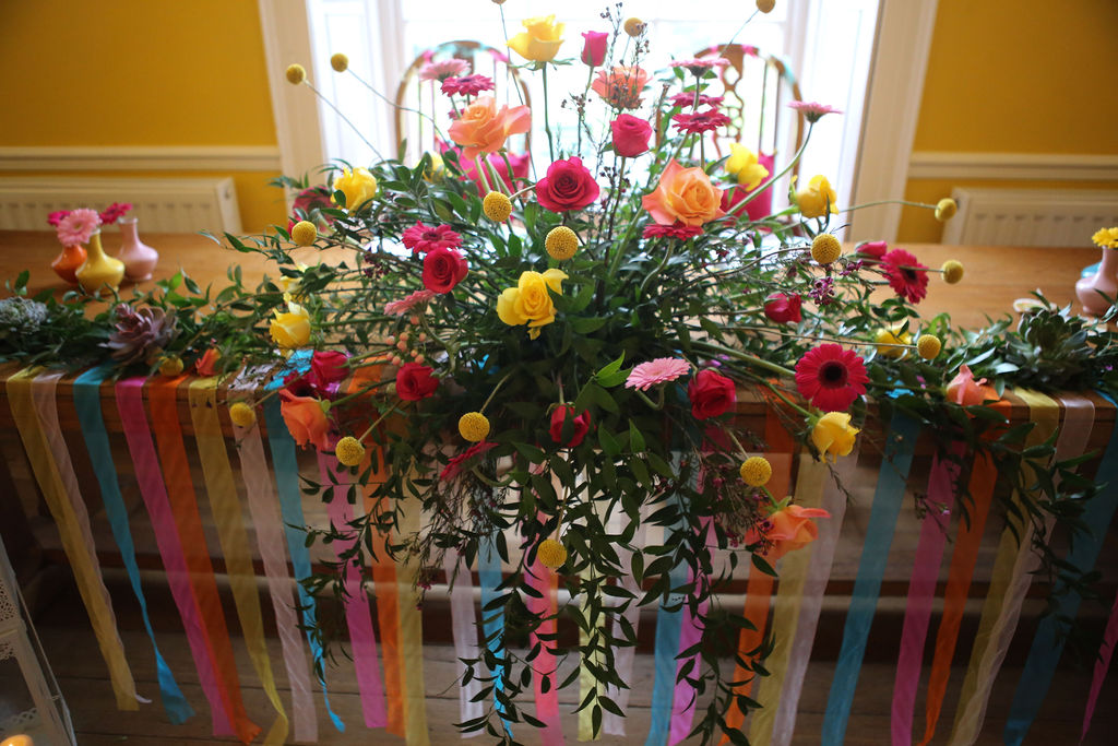 Rainbow Wedding Inspiration with Epic Balloon Trees and Hot Air Balloon