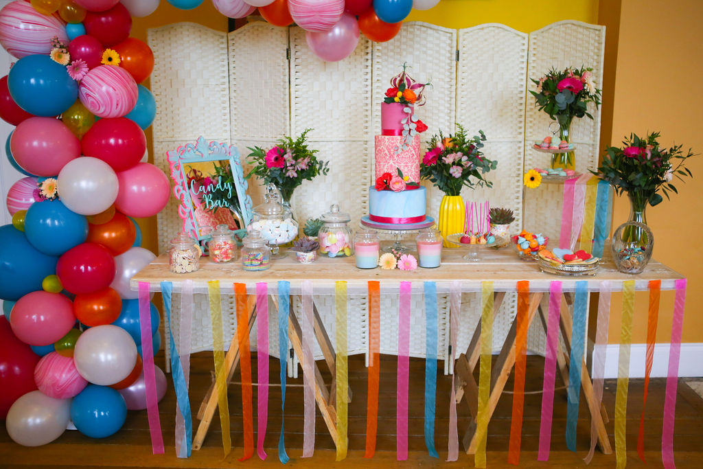 Rainbow Wedding Inspiration with Epic Balloon Trees and Hot Air Balloon