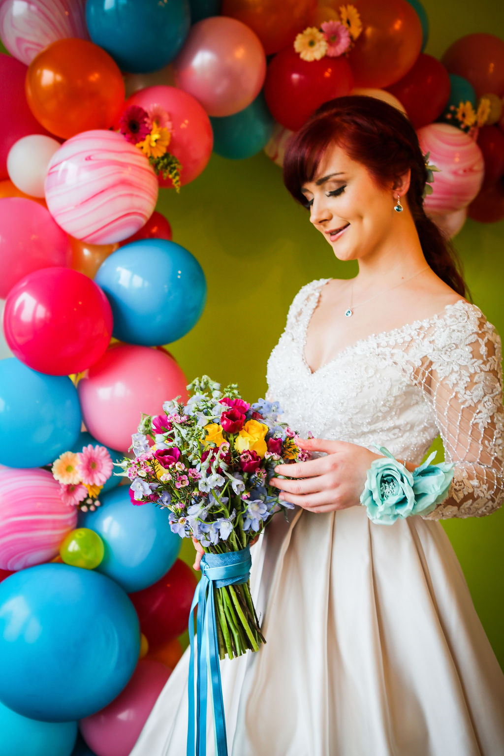 Rainbow Wedding Inspiration with Epic Balloon Trees and Hot Air Balloon