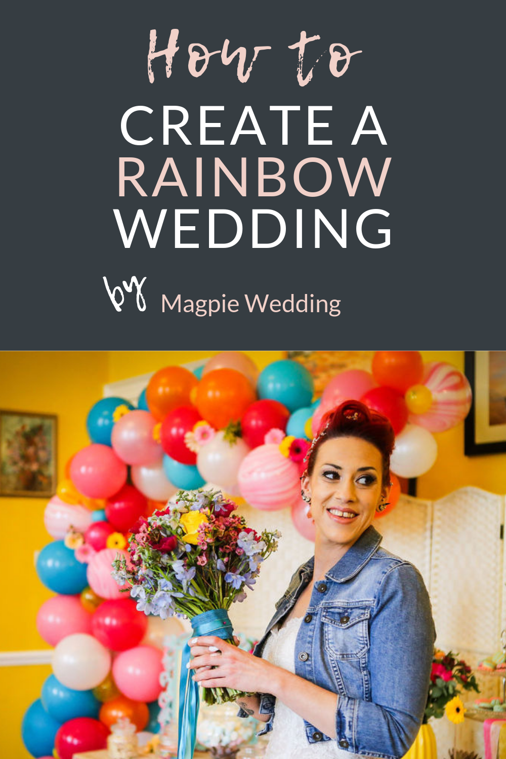 Rainbow Wedding Inspiration with Epic Balloon Trees and Hot Air Balloon