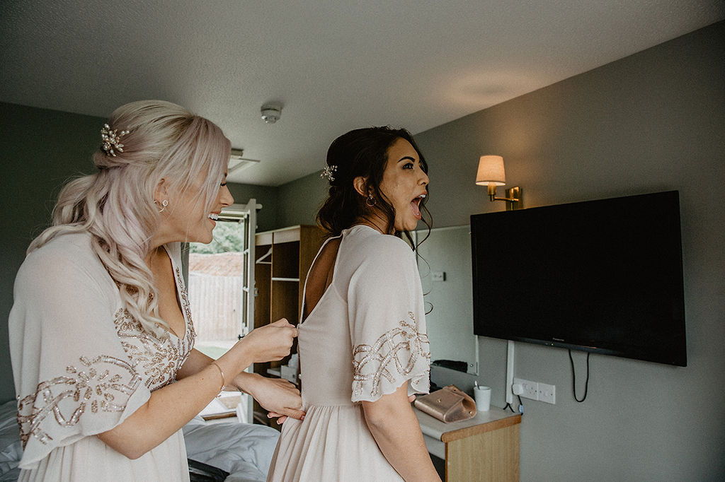 Rustic Barn Wedding with Disco Suits and Cool Urban Vibes