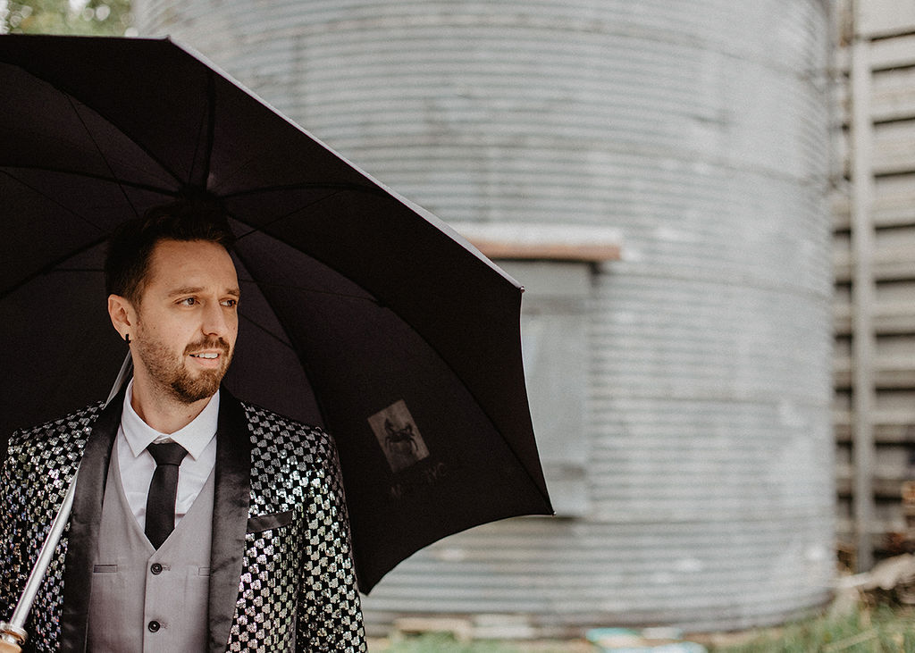 Rustic Barn Wedding with Disco Suits and Cool Urban Vibes